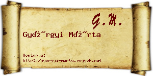 Györgyi Márta névjegykártya
